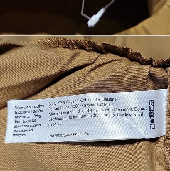 Eileen Fisher Organic Cotton Stretch Poplin Cropped Pants, Petite Large. - Picture 9 of 9